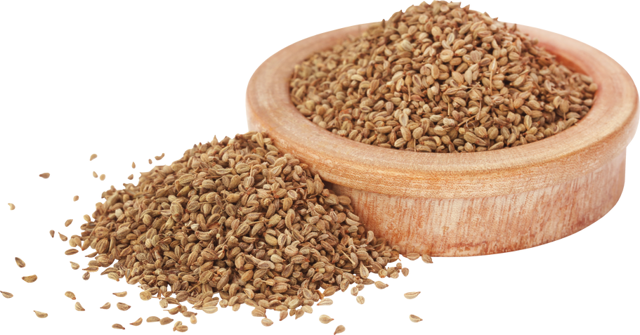 Ajwain Seeds in a Wooden Bowl